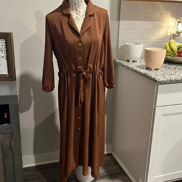 ASOS Dresses Asos Design Button Through Midi Shirt Dress With